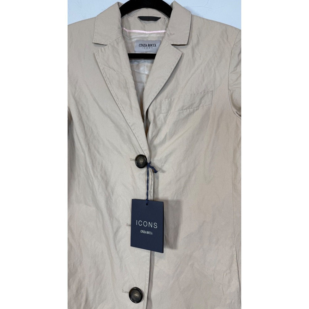 Cinzia Rocca Icons Trench Coat size 4 lightweight Tan Italian Designer NWT